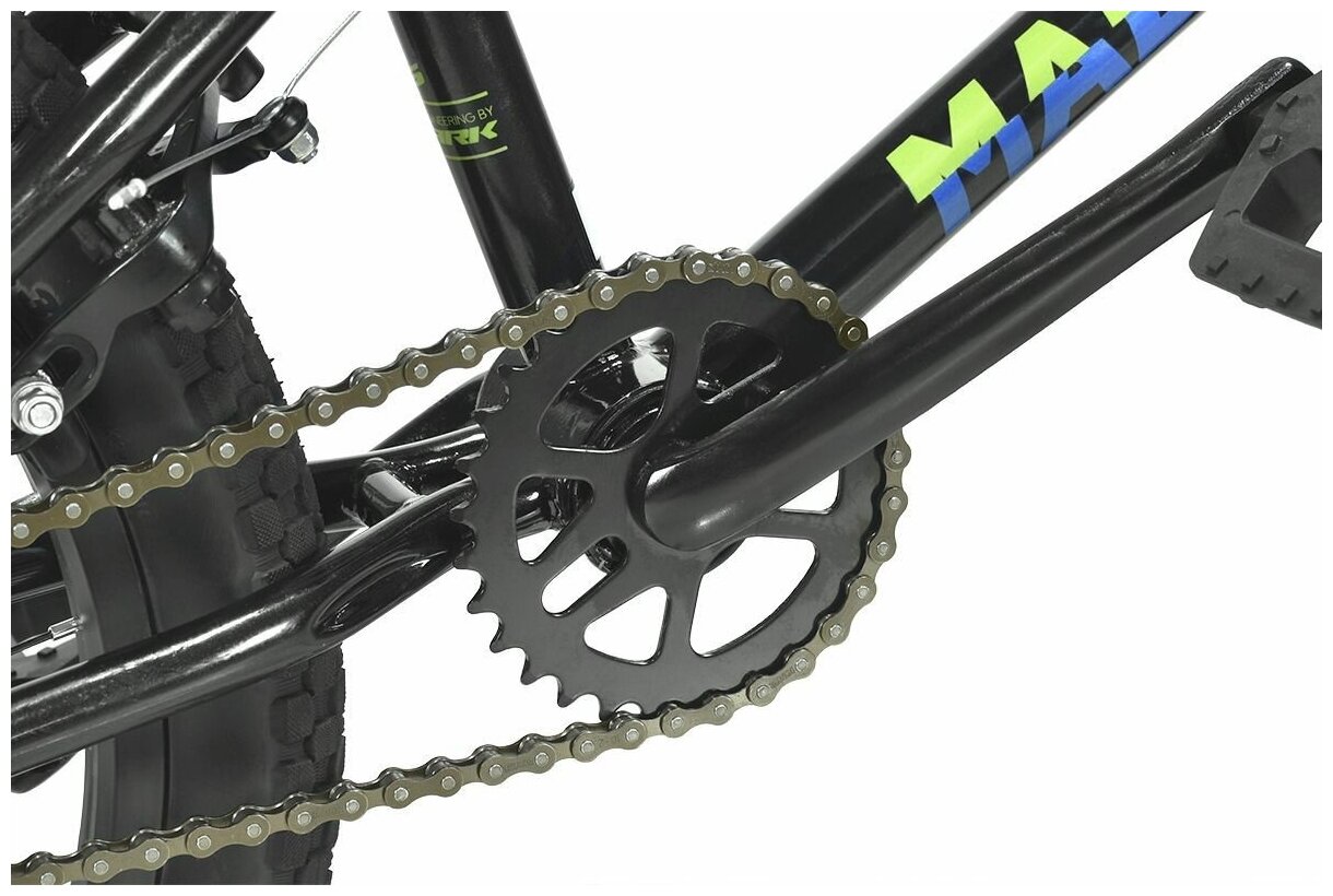 Велосипед STARK Madness BMX 2 (2022), BMX (взрослый), рама 9", колеса 20", черный/зеленый, 12.5кг [hq-0005130] - фото №4