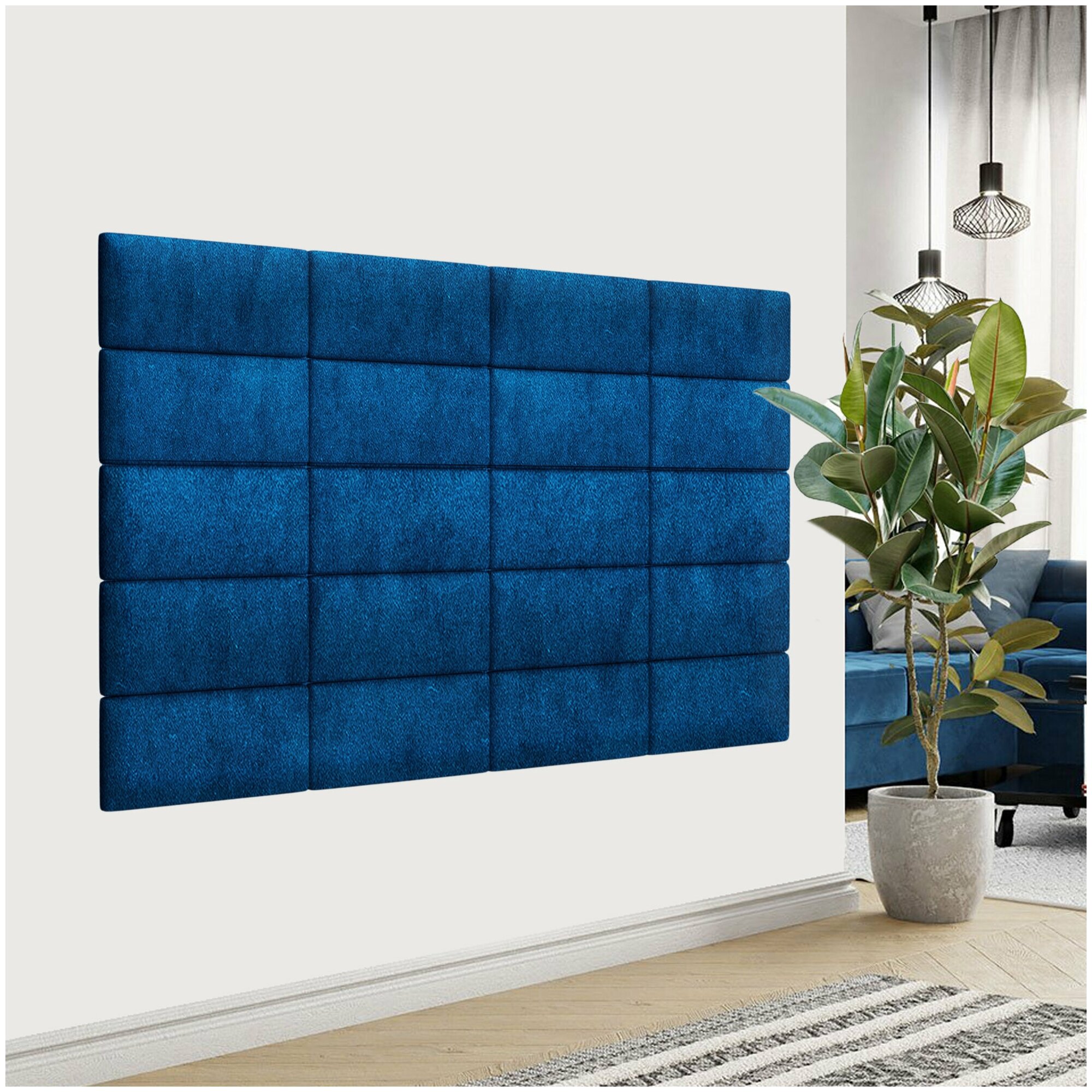 Стеновая панель Velour Blue 15х30 см 4 шт.