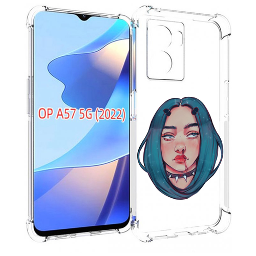 Чехол MyPads грустная-девушка-с-синими-волосами для OPPO A57 5G(2022) задняя-панель-накладка-бампер