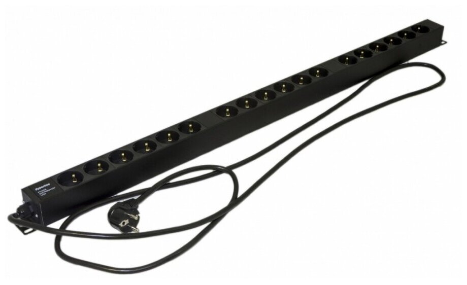 Hyperline Блок розеток, вертикальный, 18 розеток Schuko, кабель питания 2.5м (3х1.5мм2) с вилкой