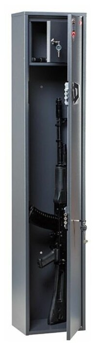 Сейф оружейный "Чирок 1318" на 1 ствол, Максимальная высота ствола - 1070 мм, Электронный + ключевой замок, 1300x263x183 мм