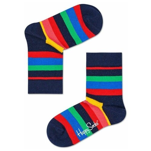 фото Детские носки kids stripe sock с цветными полосками happy socks | для детей | темно-синий | 15