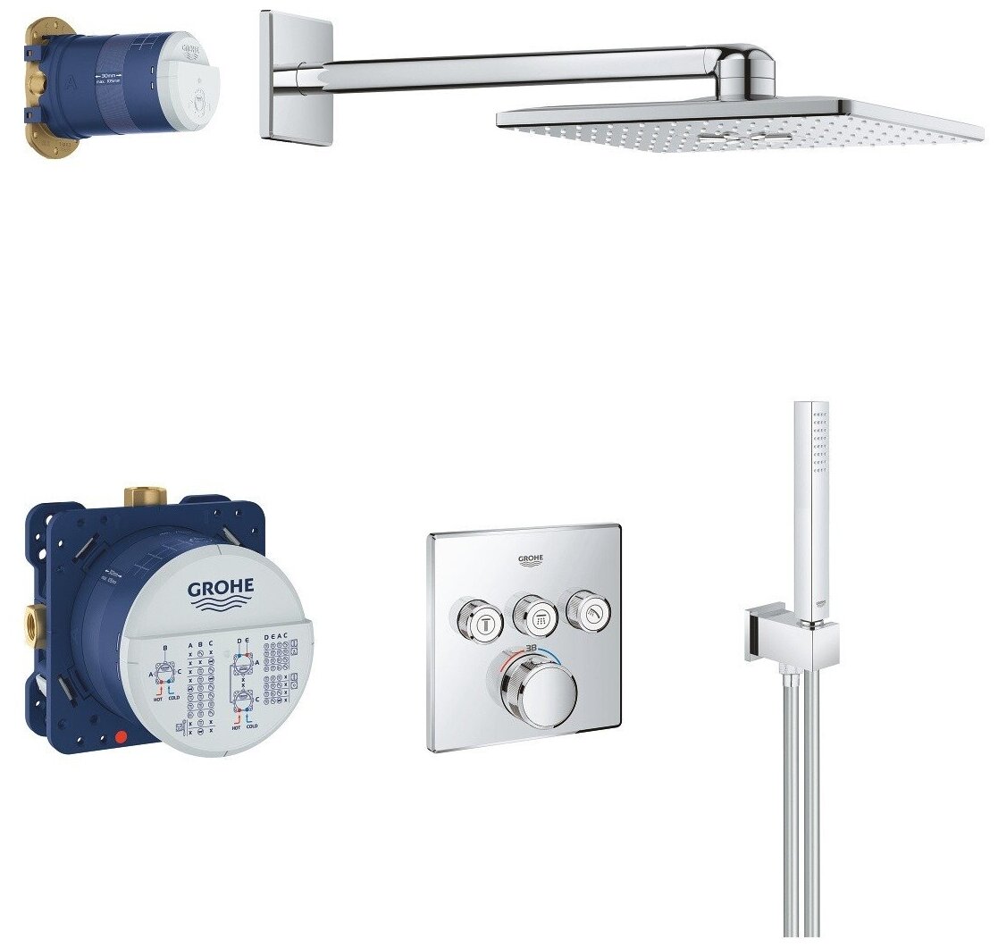 Душевой комплект Grohe Grohtherm SmartControl 34706000 С внутренней частью