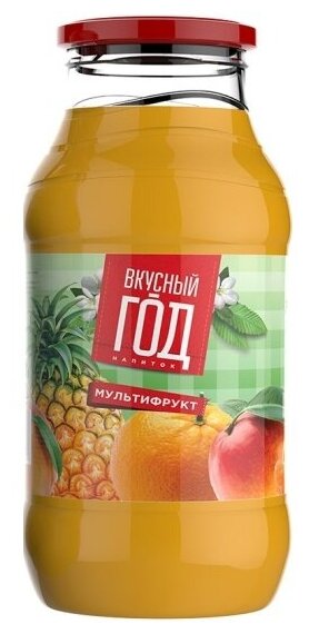 Напиток BARINOFF "Вкусный год" Мультифруктовый с мякотью 1,8 л - фотография № 2