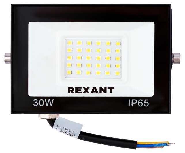 Прожектор светодиодный Rexant, 30 Вт, 4000 К, IP65, черный