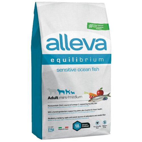 [115.501] ALLEVA Эквилибриум для собак мелких и средних пород Сенситив с океанической рыбой 2 кг (2 шт)