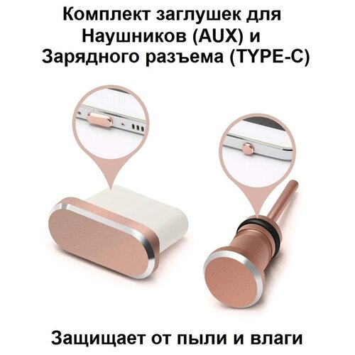 Комплект универсальных пылезащитных заглушек для смартфонов и планшетов TYPE-C и 3,5 мм разъемов