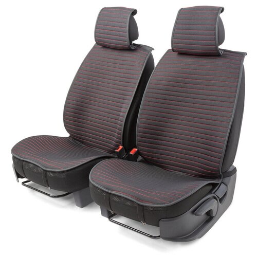 Накидки на передние сиденья "Car Performance", 2 шт, fiberflax CUS-1022 BK/RD