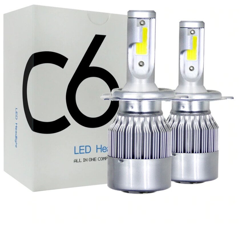 Лампа автомобильная ABC светодиодная Led C6 H4 (5500k) 36w
