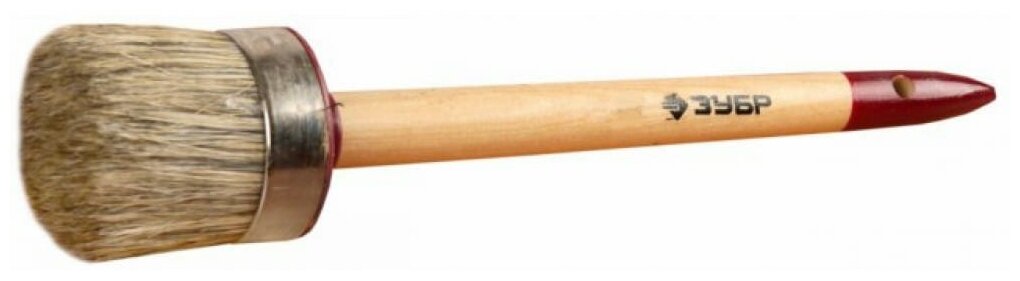 ЗУБР универсал 25мм, светлая натуральная щетина, деревянная ручка, Круглая кисть, мастер (01501-25) - фотография № 2