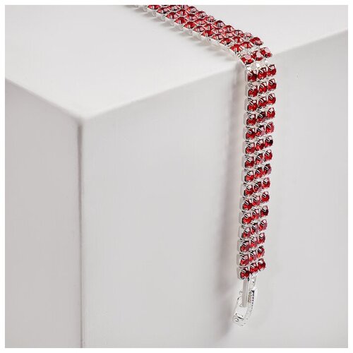 фото Браслет queen fair, стразы, размер 18 см, зеленый, серебряный