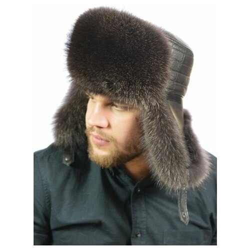 фото Мужская шапка из меха енота не-035а-м размер 56 ярмарка шапок