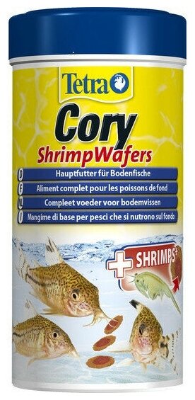 TetraCory Shrimp Wafers корм-пластинки с добавлением креветок для сомиков-коридорасов 100 мл