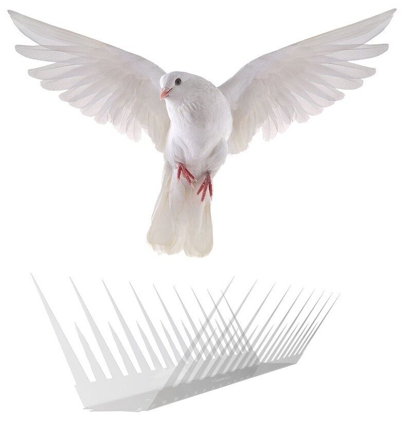 Пластиковые противоприсадные шипы от птиц "SITITEK Барьер 2П" (30 см, 34 шипа, 2 ряда) - фотография № 8