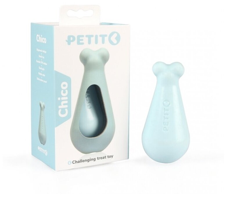 PETIT Игрушка для щенков развивающая "Chico", голубая, 12x6x6cм