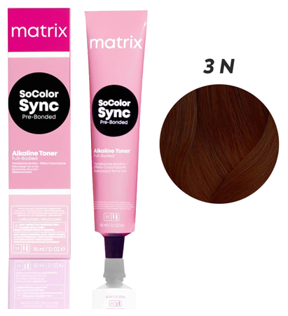 MATRIX, COLOR SYNC Pre-Bonded, Крем-краска без аммиака №3N темный шатен, 90 мл