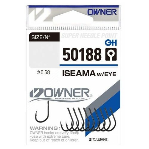 Крючок Owner 50188 Iseama № 6 крючки с колечком owner carp iseama x size 6 никель