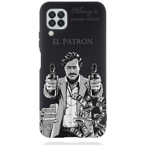 черный силиконовый чехол для honor x8 el patron pablo escobar пабло эскобар для хонор х8 Черный силиконовый чехол для Huawei P40 Lite El Patron Pablo Escobar Пабло Эскобар