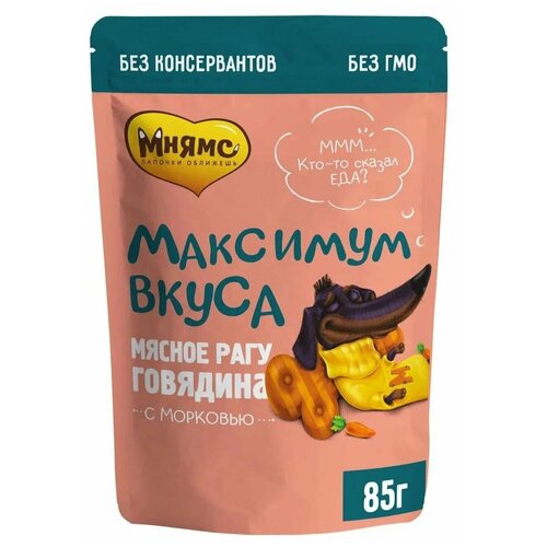 Влажный корм для собак Мнямс Максимум вкуса, говядина, с морковью 24 уп. х 85 г