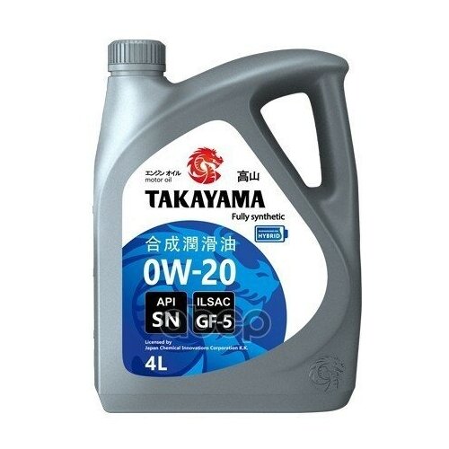 TAKAYAMA Масло Моторное Takayama Motor Oil 0w-20 4 Л 605554