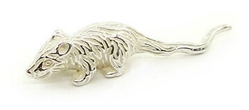 фото Фигурка кошельковая мышь, латунь с посеребрением