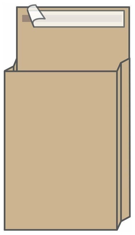 Пакет почтовый C4, UltraPac, 229*324*40мм, коричневый крафт, отр. лента, 130г/м2, 1шт