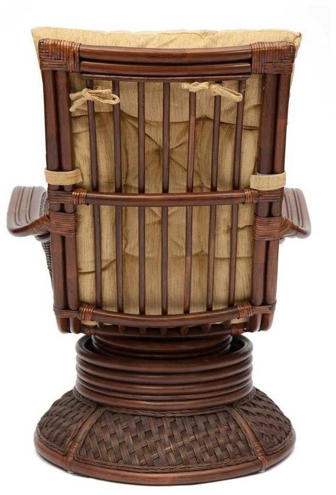 Кресло-качалка "ANDREA Relax Medium" /с подушкой/ Pecan Washed (античн. орех), Ткань рубчик, цвет кремовый - фотография № 10