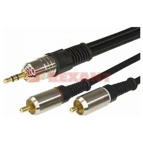 Кабель Rexant 17-4224 3.5 Stereo Plug - 2RCA Plug, 3м (GOLD), металл