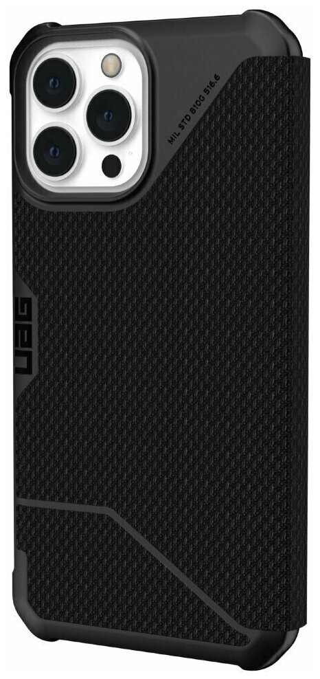 Чехол-книжка Urban Armor Gear (UAG) Metropolis Series для iPhone 13 Pro, цвет Черный кевлар (113156113940)