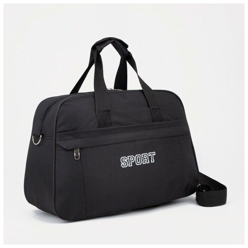 фото Сумка спортивная на молнии, наружный карман, цвет чёрный mikimarket