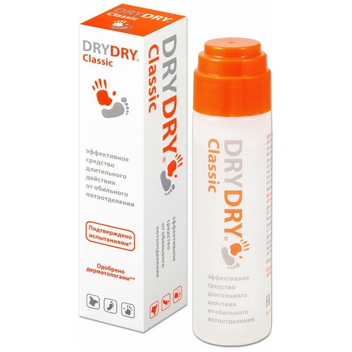 Антиперспирант для тела Dry Dry Classic, от обильного потоотделения, 35 мл, 1 шт. dry dry средство от обильного потоотделения длительного действия classic 35 мл dry dry