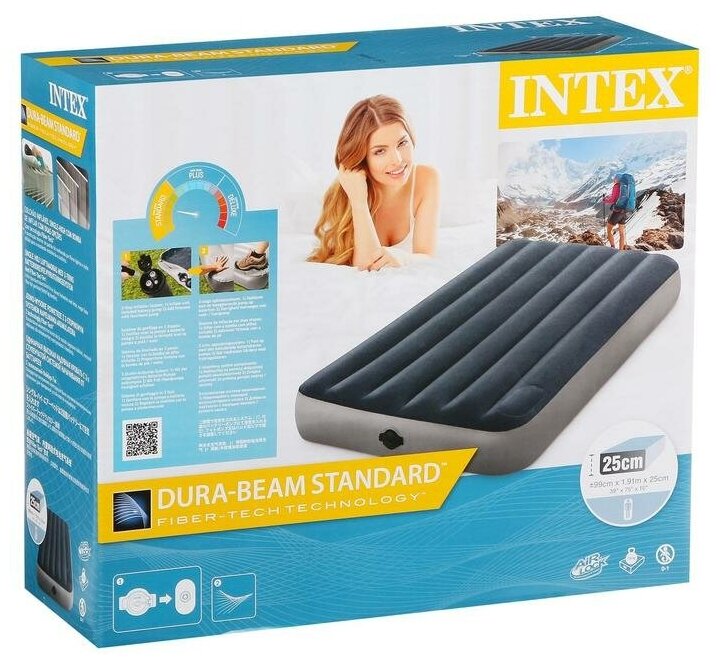 Матрас надувной DURA-BEAM STANDART 152 см x 203 см х 25 см до 272 кг INTEX 64783 - фотография № 6