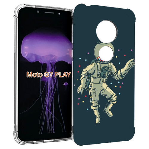 Чехол MyPads Космонавт для Motorola Moto G7 Play задняя-панель-накладка-бампер чехол mypads шагающий космонавт с зонтом для motorola moto g7 play задняя панель накладка бампер