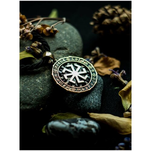 фото Подвеска/кулон/женская и мужская бижутерия на шею из нейзильбера и бронзы с узором колядник strong bells