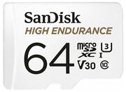 Карта памяти 64Gb - SanDisk High Endurance - MicroSD XC Video Class 30 SDSQQNR-064G-GN6IA