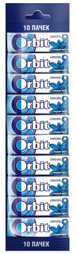 Orbit Сладкая мята жевательная резинка 10 пачек по 13,6 г - фотография № 8