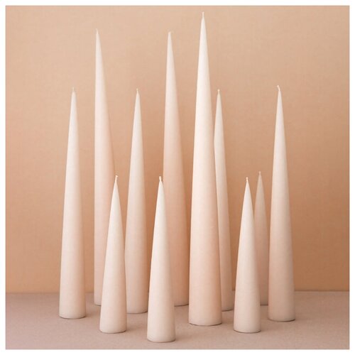 Winter Decoration Декоративная свеча - конус Андреа Velvet 24 см, кремовая ксв-24-1