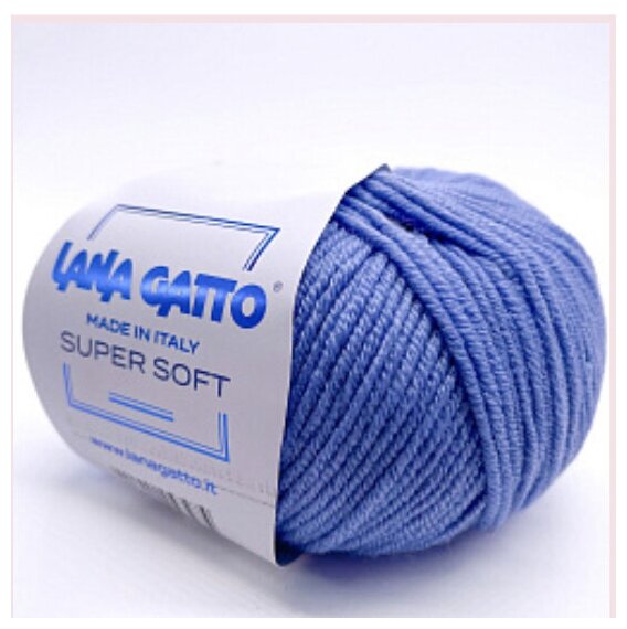 Пряжа Lana Gatto Super Soft 13158 Синяя пастель 1 моток
