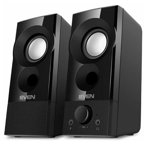 Компьютерная акустика 2.0 Sven 357 SV-018191 чёрный, USB, 2x3 Вт(RMS)