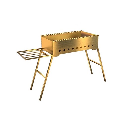 Мангал BOYSCOUT Gold 61499, 37х64х65 см, сталь, 2 мм, золотой боковой столик для дивана боковой столик мраморный угловой столик светильник шкафа роскошный боковой столик скандинавский маленький жу