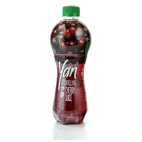 Напиток газированный сокосодержащий YAN sparkling вишневый, 0.47 л, пластиковая бутылка