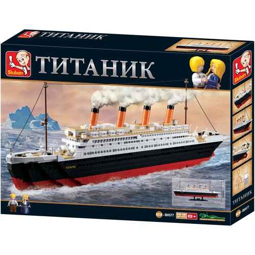 конструктор титаник 8998 9090 деталей подарочный игровой набор titanic для детей взрослых мальчиков и девочек Конструктор Sluban, модель M38-B0577, Титаник 1012 деталей