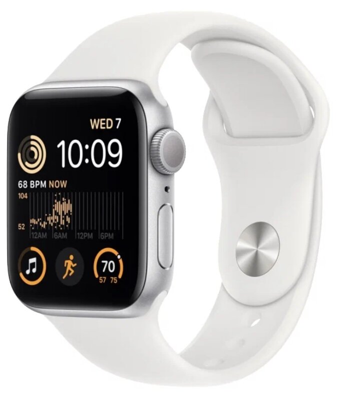 Смарт-часы Apple Watch SE 40mm Silver Al./White Sport M/L (MNTC3)