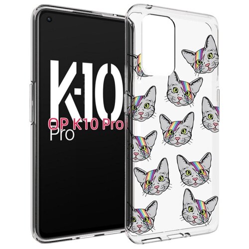 Чехол MyPads кот-с-молнией-на-лбу для OPPO K10 Pro задняя-панель-накладка-бампер