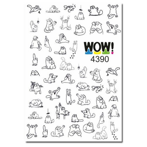 Наклейки для ногтей, слайдеры для маникюра и педикюра. Стиль: Кошки, Кот Саймон