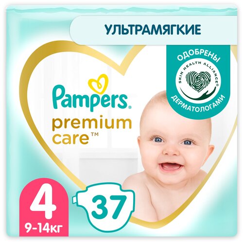 Pampers Premium Care Размер 4, 54 Подгузники, 9kg-14kg