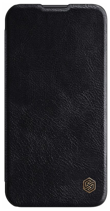 фото Кожаный чехол-книжка Nillkin Leather Qin Pro c защитой камеры для iPhone 14 Plus черный