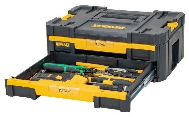 Набор ящиков DeWALT TSTAK 2.0 DWST83395-1, 44x33x34 см, черный - фотография № 7