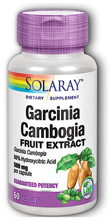 Solaray Guaranteed Potency Garcinia Cambogia Fruit Extract (Гарциния камбоджийская) 500 мг 60 капсул