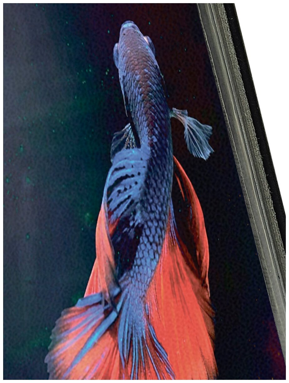 Чехол-книжка Красно-синяя рыба на Xiaomi Redmi Note 10 Pro / Сяоми Редми Ноут 10 Про черный
